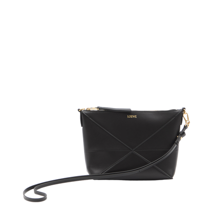 Puzzle Fold Leather Pouch - Black