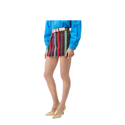 Striped Denim Skirt