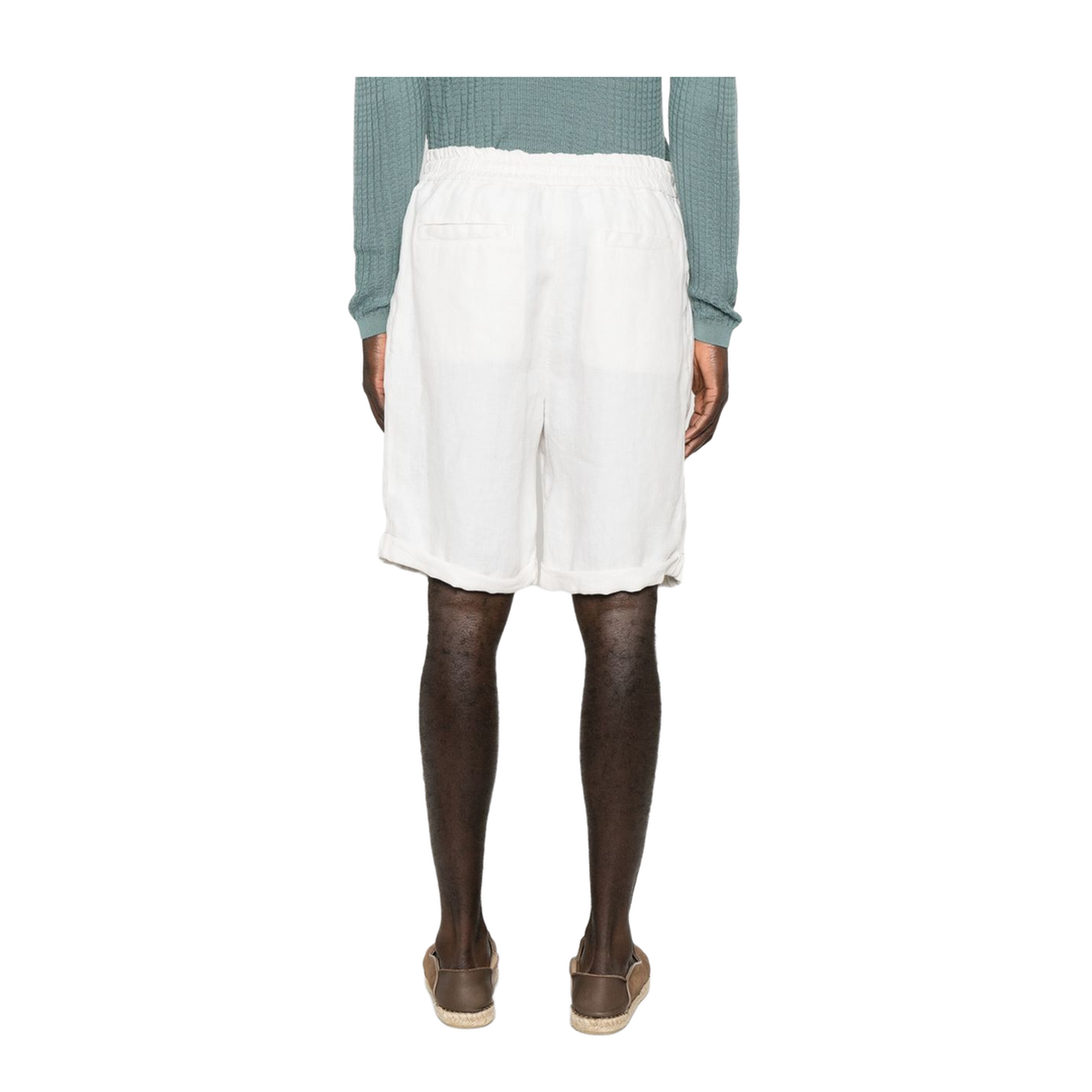 Ecru Linen Bermuda Shorts