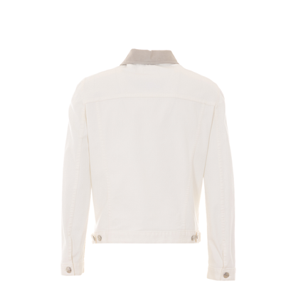 Button-Up Denim Jacket White