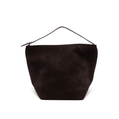 Suede Leather Tote - Espresso Brown