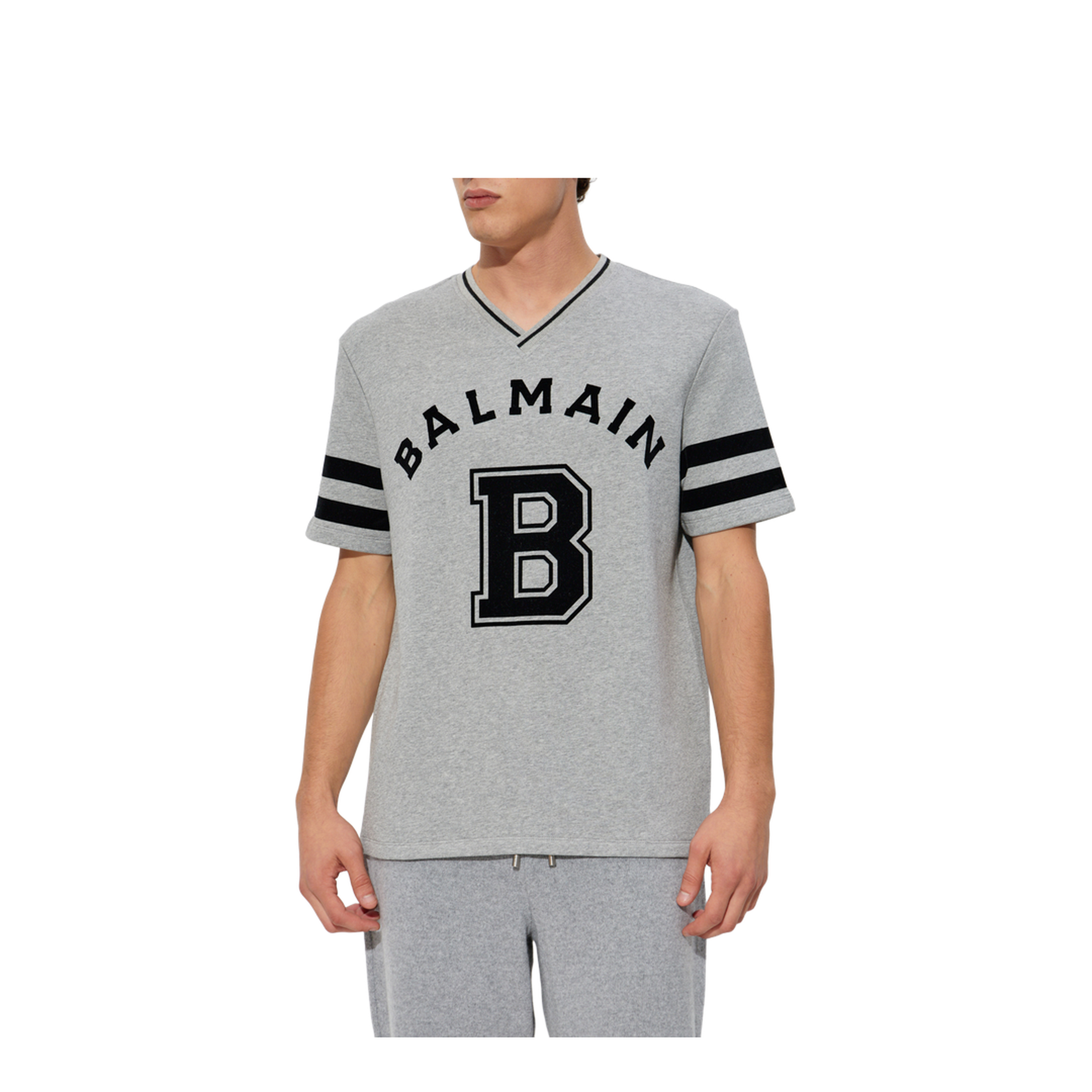 Sport V-neck T-shirt Grey