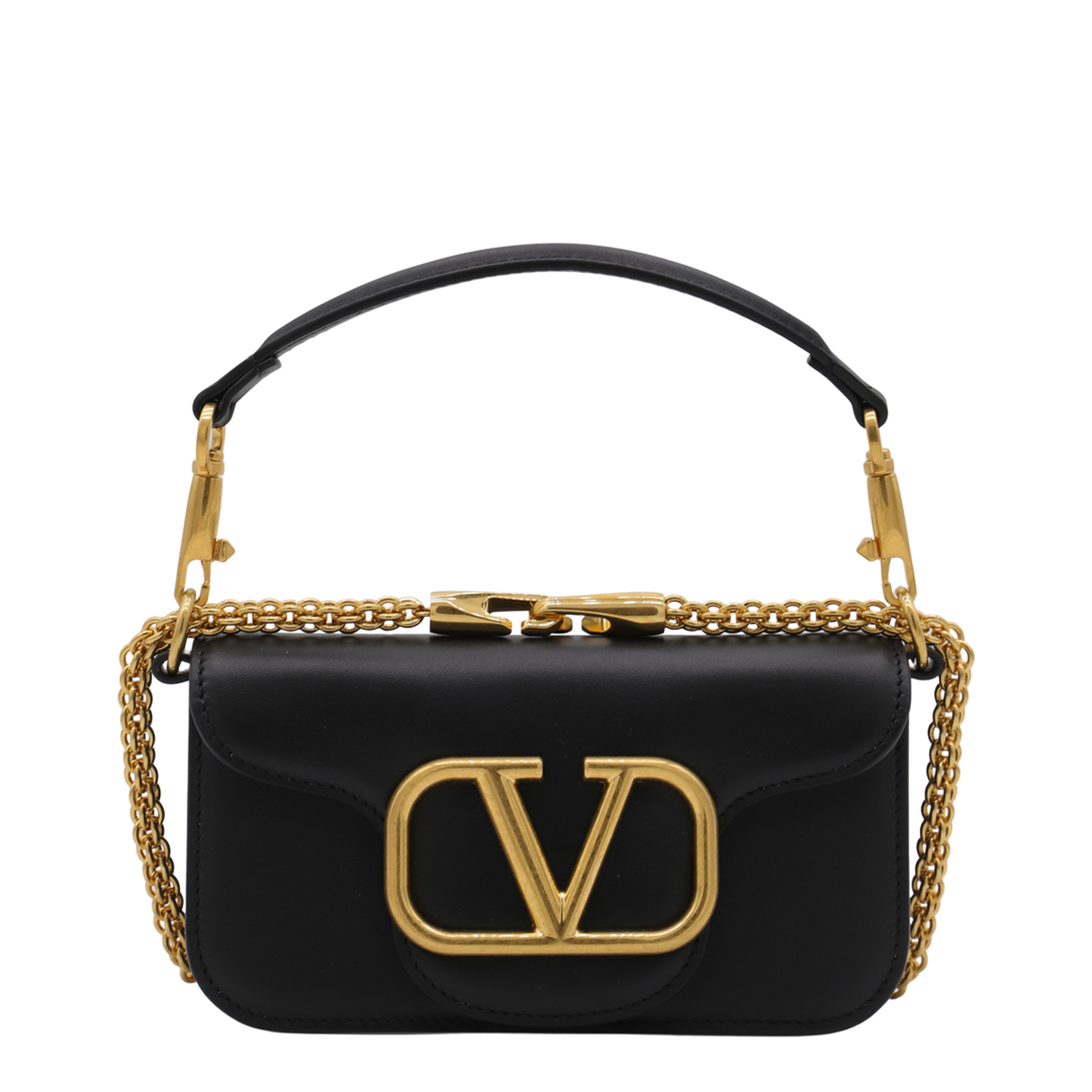 Locò Small Calfskin Shoulder Bag - Black