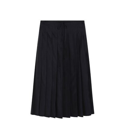 Blue Pleated Midi Skirt