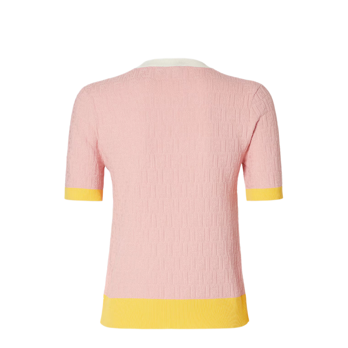 Pink Polo T-Shirt with Jacquard
