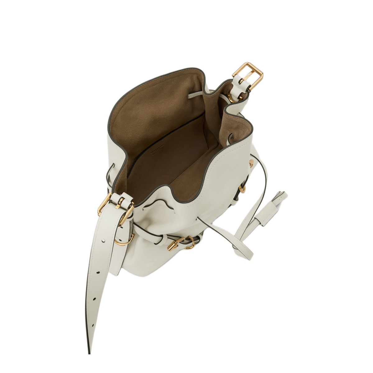 Voyou Small Calfskin Bucket Bag - Ivory