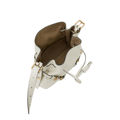 Voyou Small Calfskin Bucket Bag - Ivory