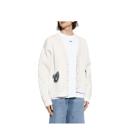 MAYFEYR - Off-White - Cardigan With Patches - 44MHB019S26K001110