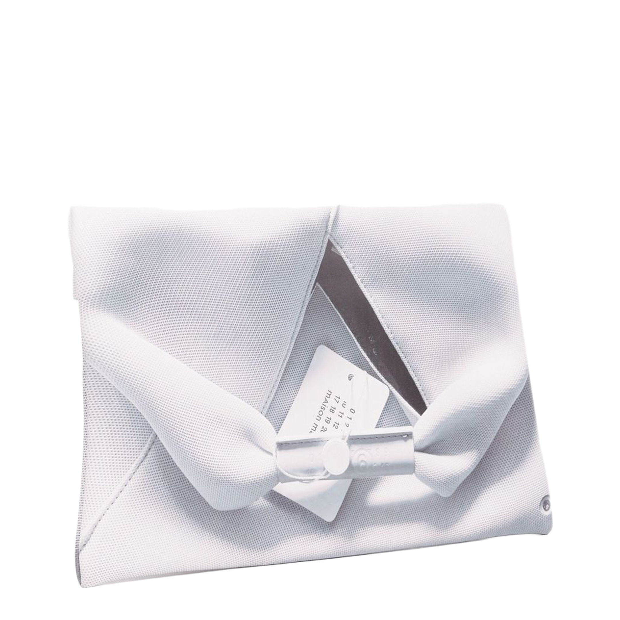 Folded Clutch Coated Polyester Clutch - White