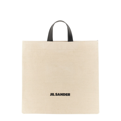Medium Cotton-Linen Tote Bag - Light Beige