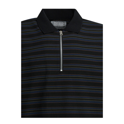MAYFEYR - Sacai - Striped Buttonless Polo Shirt - 2603984M005