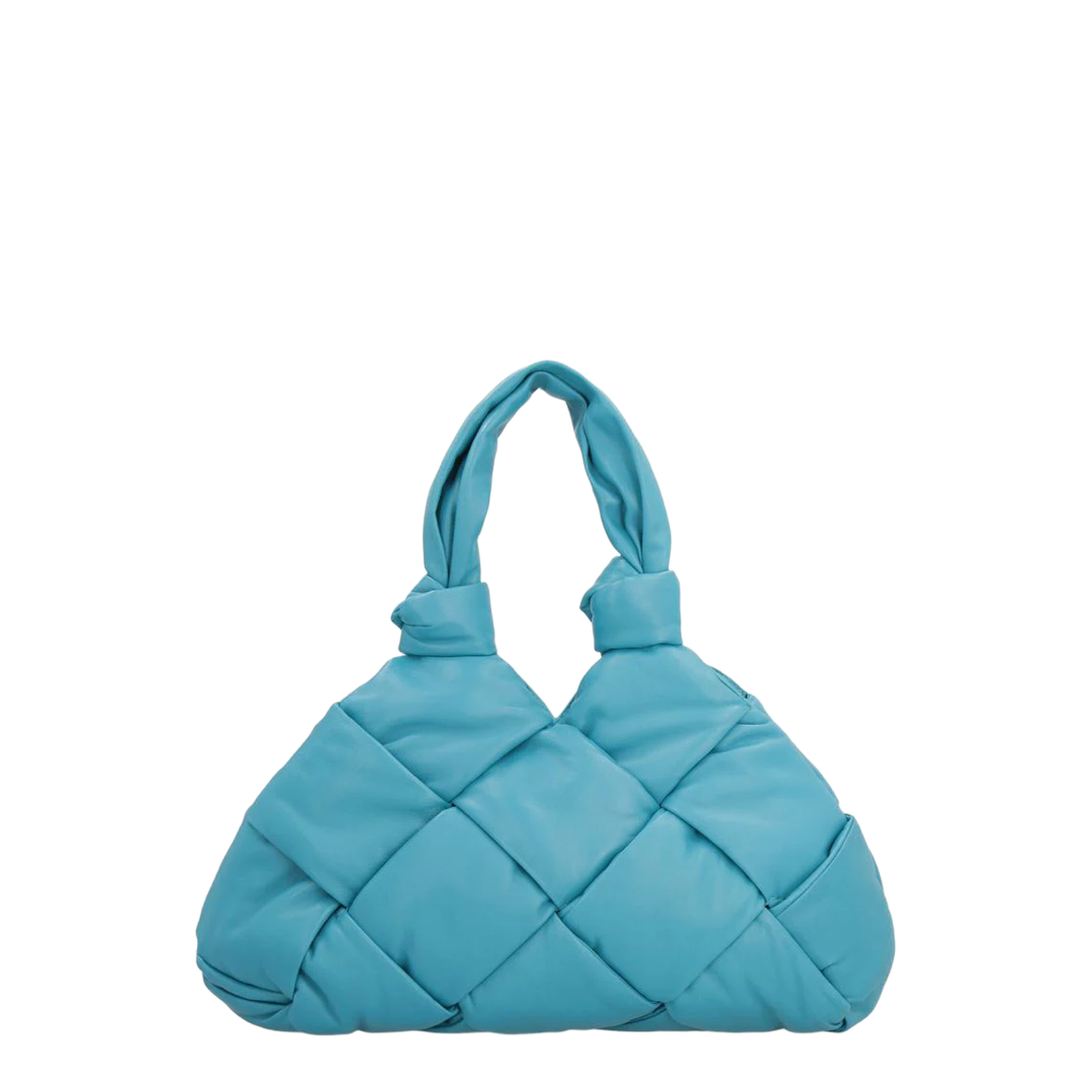 Padded Lock Leather Shoulder Bag