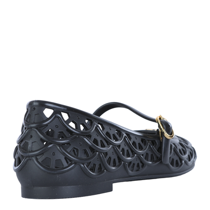 Black VLogo Signature Rubber Ballet Flats