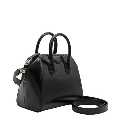 Antigona Mini Leather Shoulder Bag in Black
