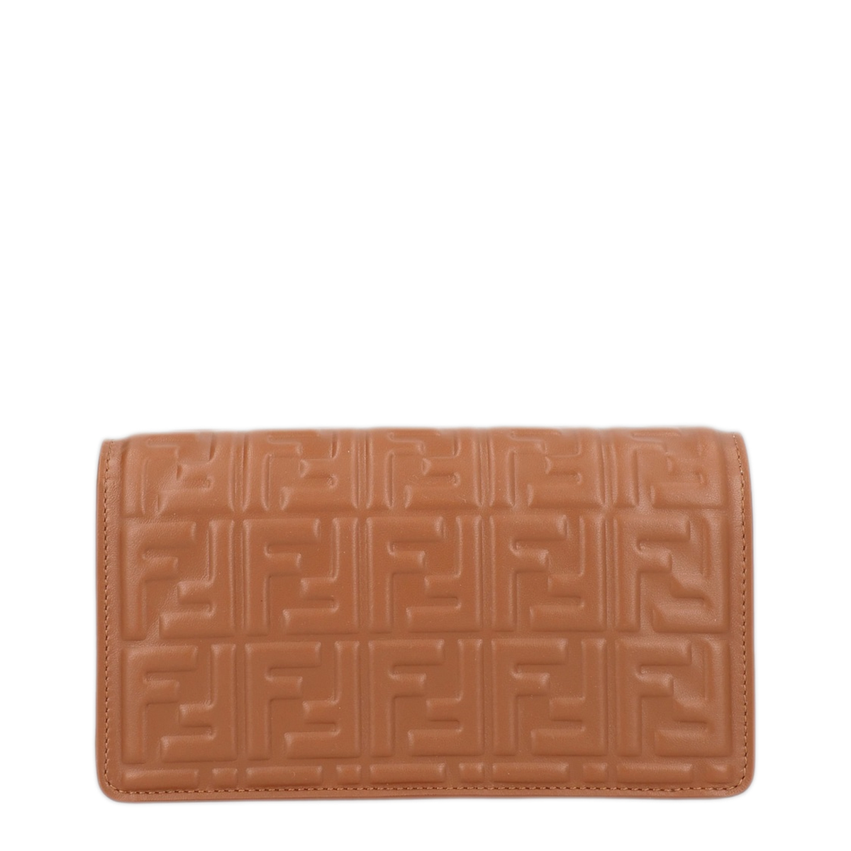 Baguette Nappa Leather Wallet On Chain - Sellier Brown
