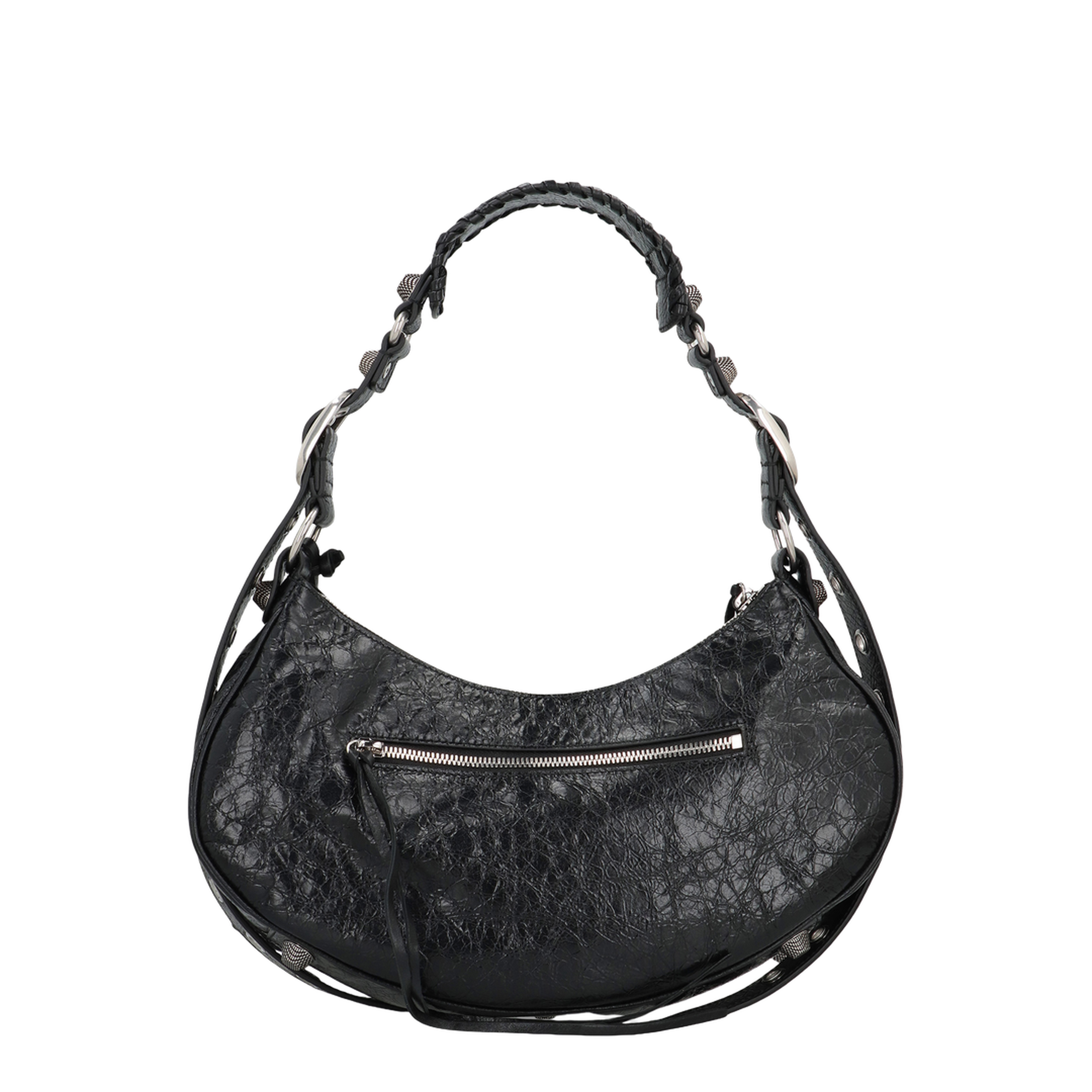 Le Cagole Small Arena Lambskin Shoulder Bag - Black