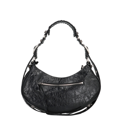 Le Cagole Small Arena Lambskin Shoulder Bag - Black
