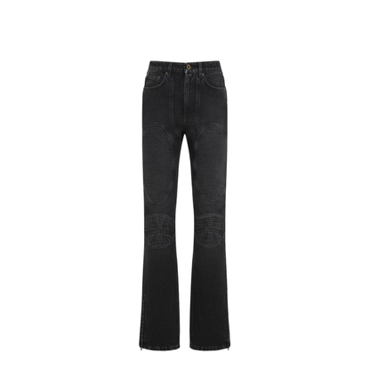 MAYFEYR - Jean Paul Gaultier - Denim Jeans With Lacing And Knee Bonding Detail - FJE148LPD016