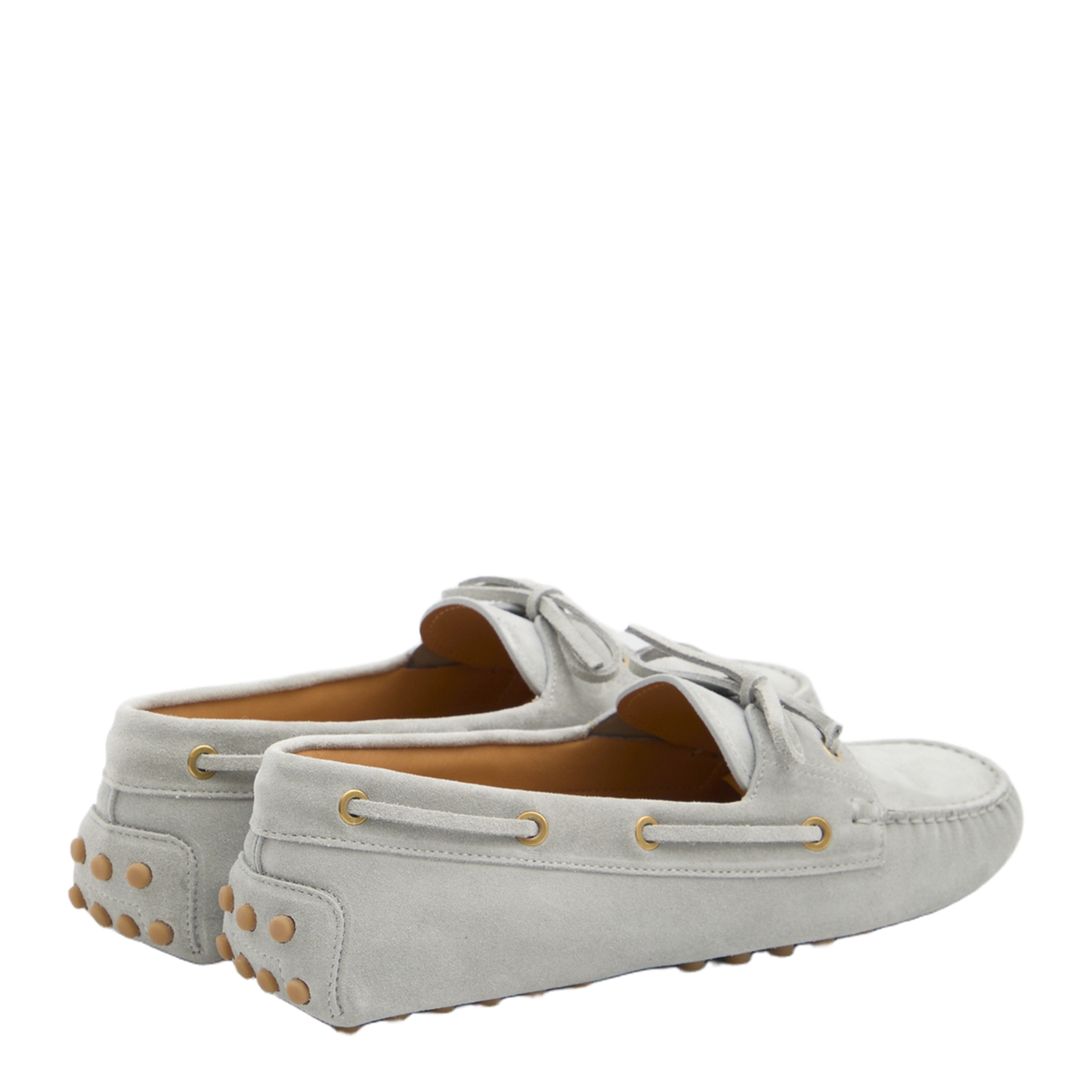 Light Blue Loafers With Almond Toe And Laces