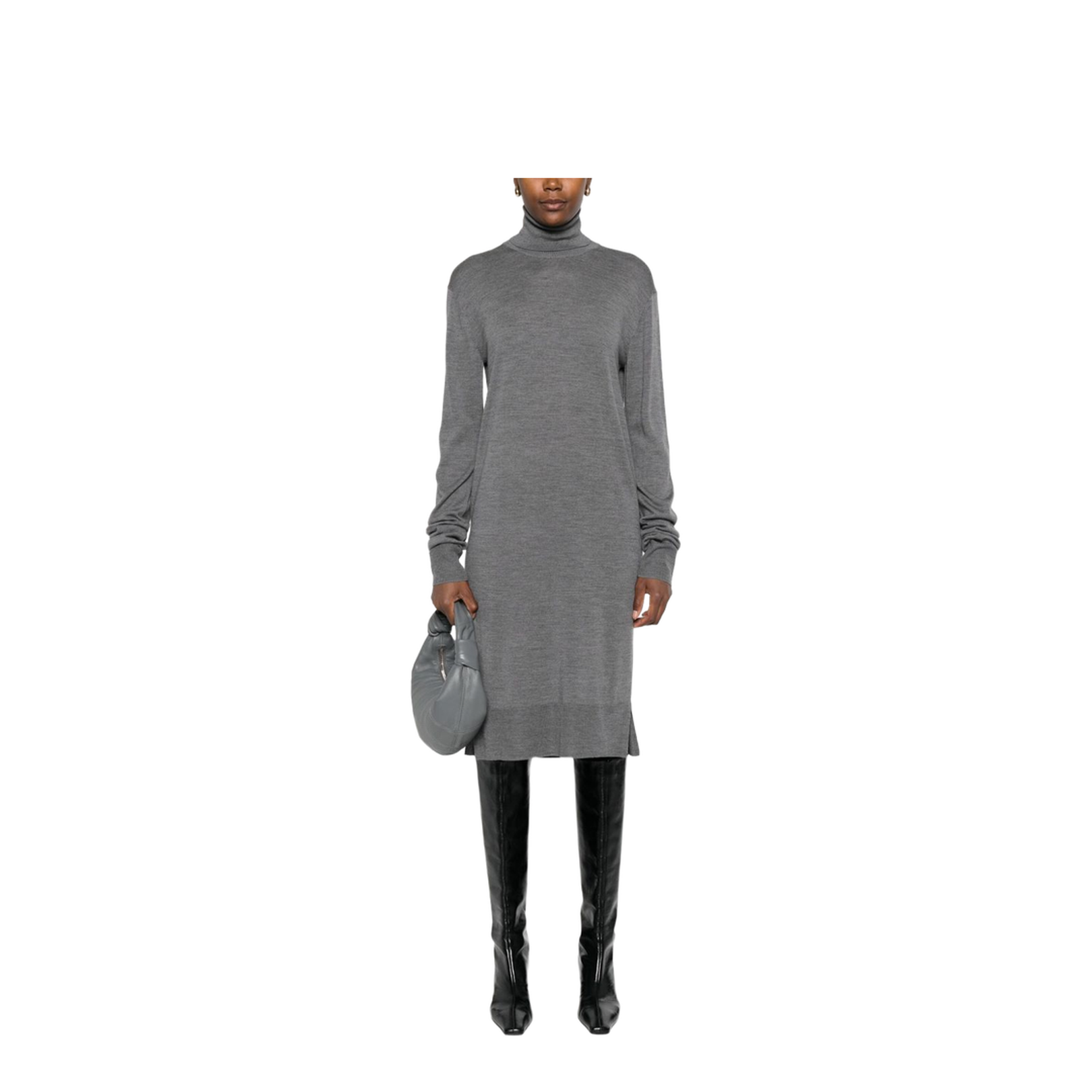 Wool Turtleneck Midi Dress