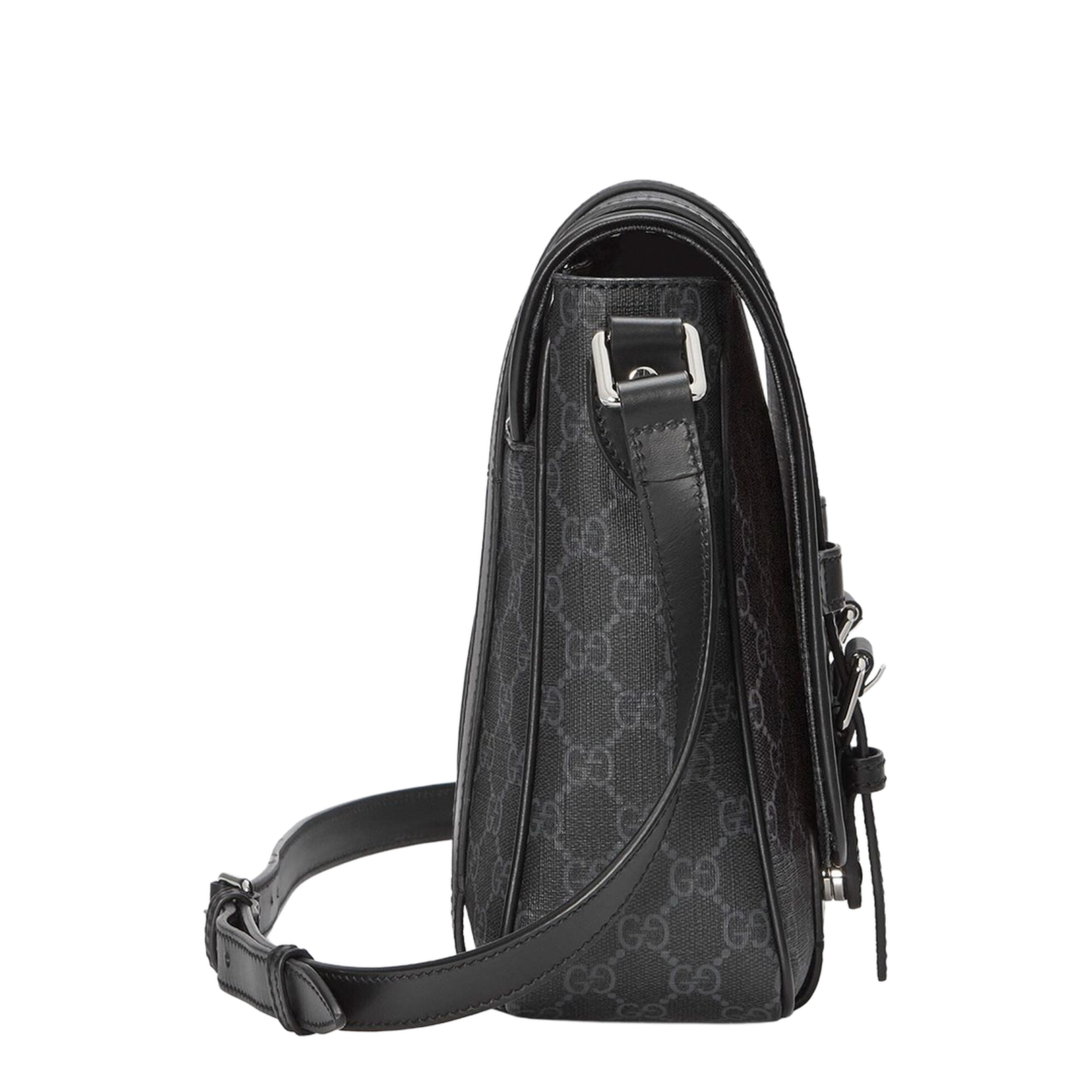 GG Emblem Small Leather Crossbody Bag - Black