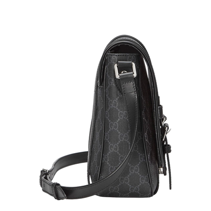 GG Emblem Small Leather Crossbody Bag - Black