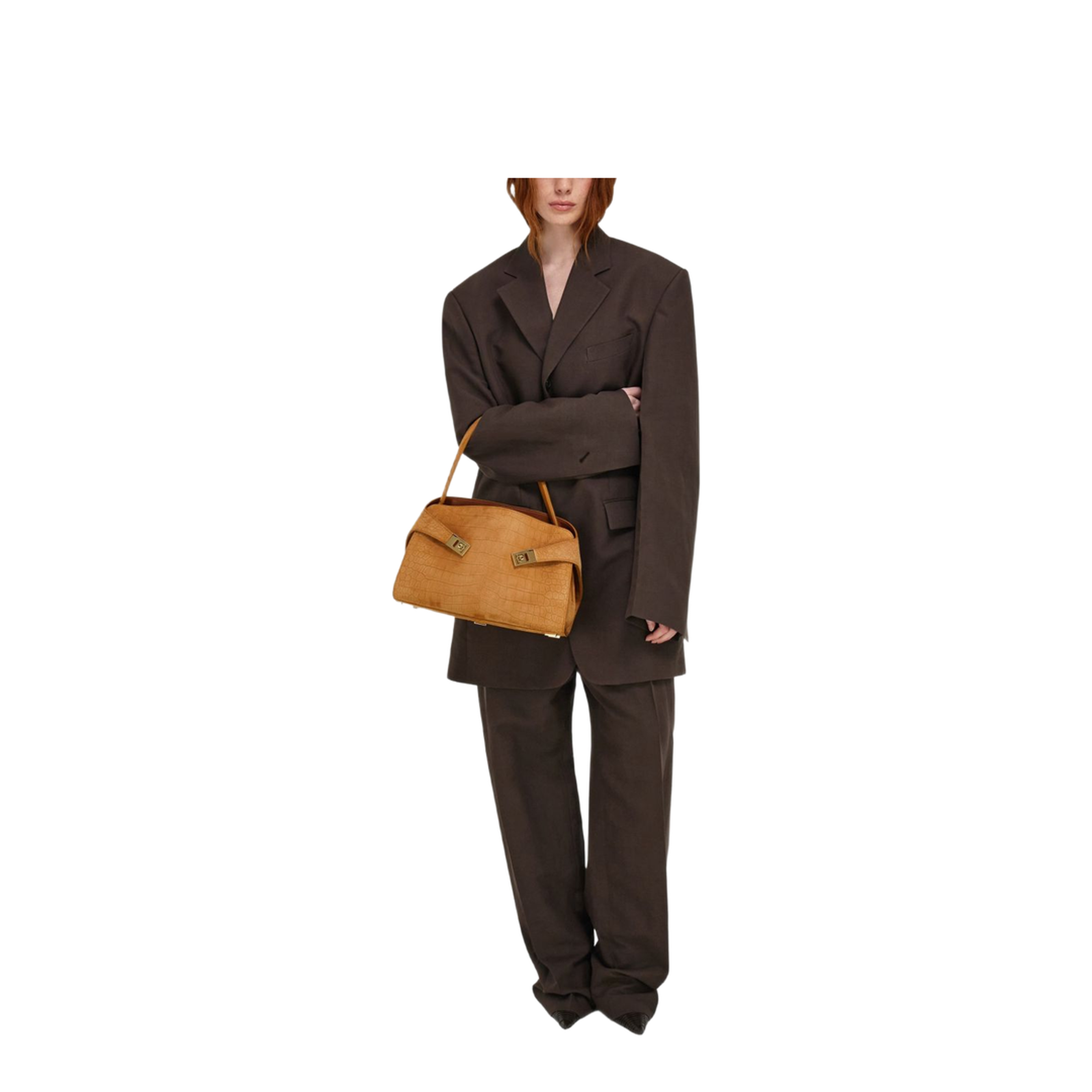 Hug Medium Eel Skin Shoulder Bag - Black