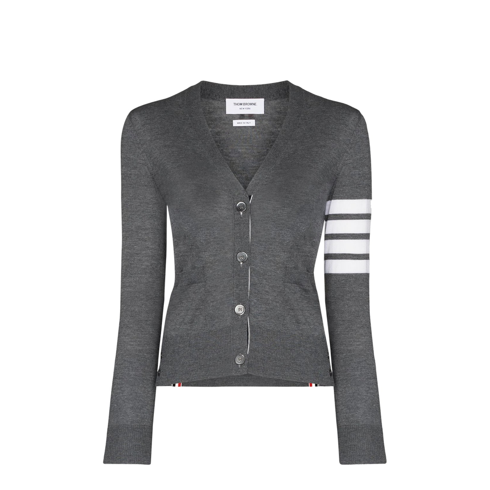 Wool 4 Bar V Neck Cardigan