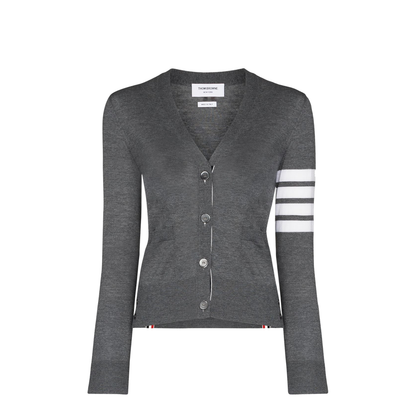 Wool 4 Bar V Neck Cardigan