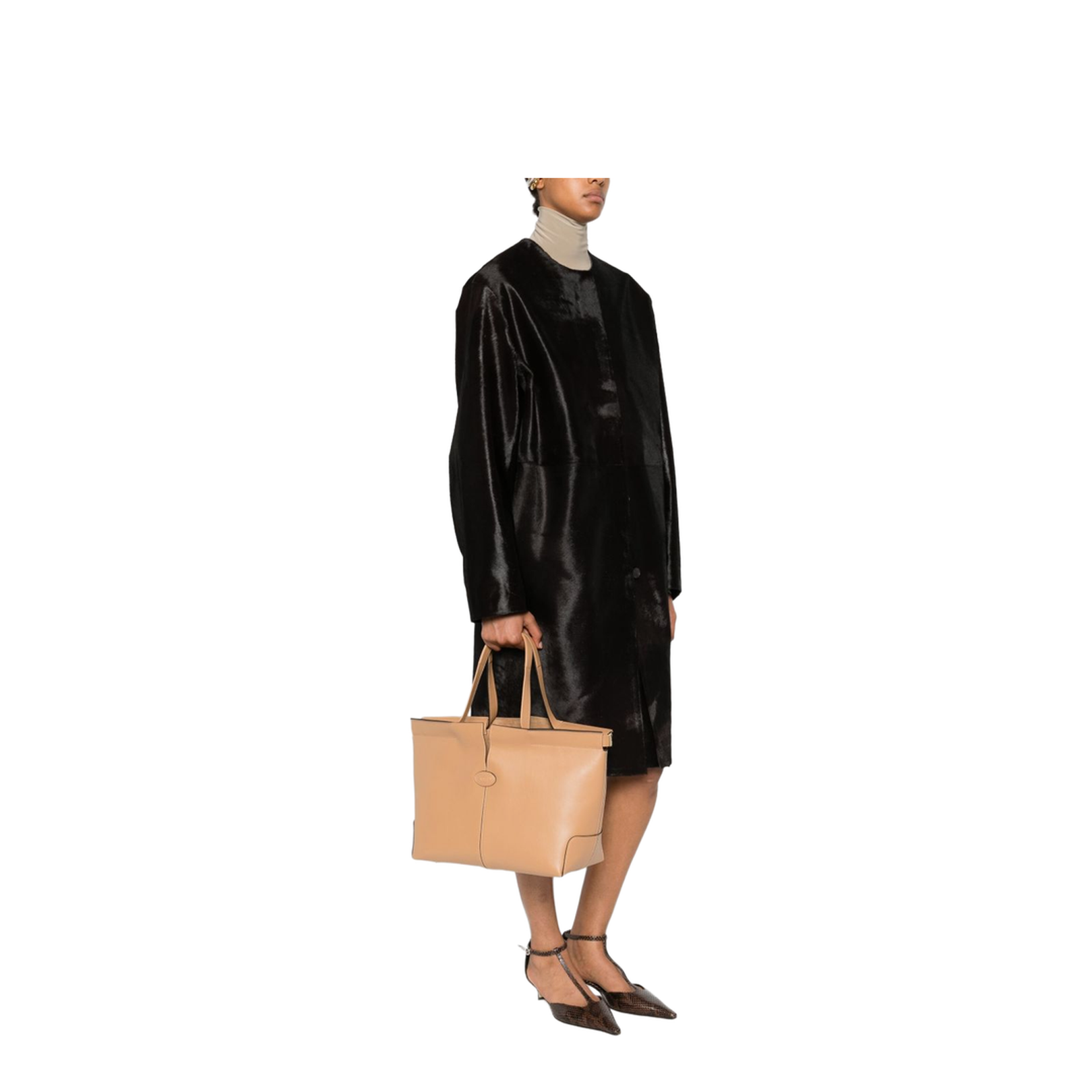 Light Brown Calf Leather Top Handle Bag