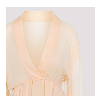 MAYFEYR - ALBERTA FERRETTI - Beige Chiffon Long Dress - A046201150016