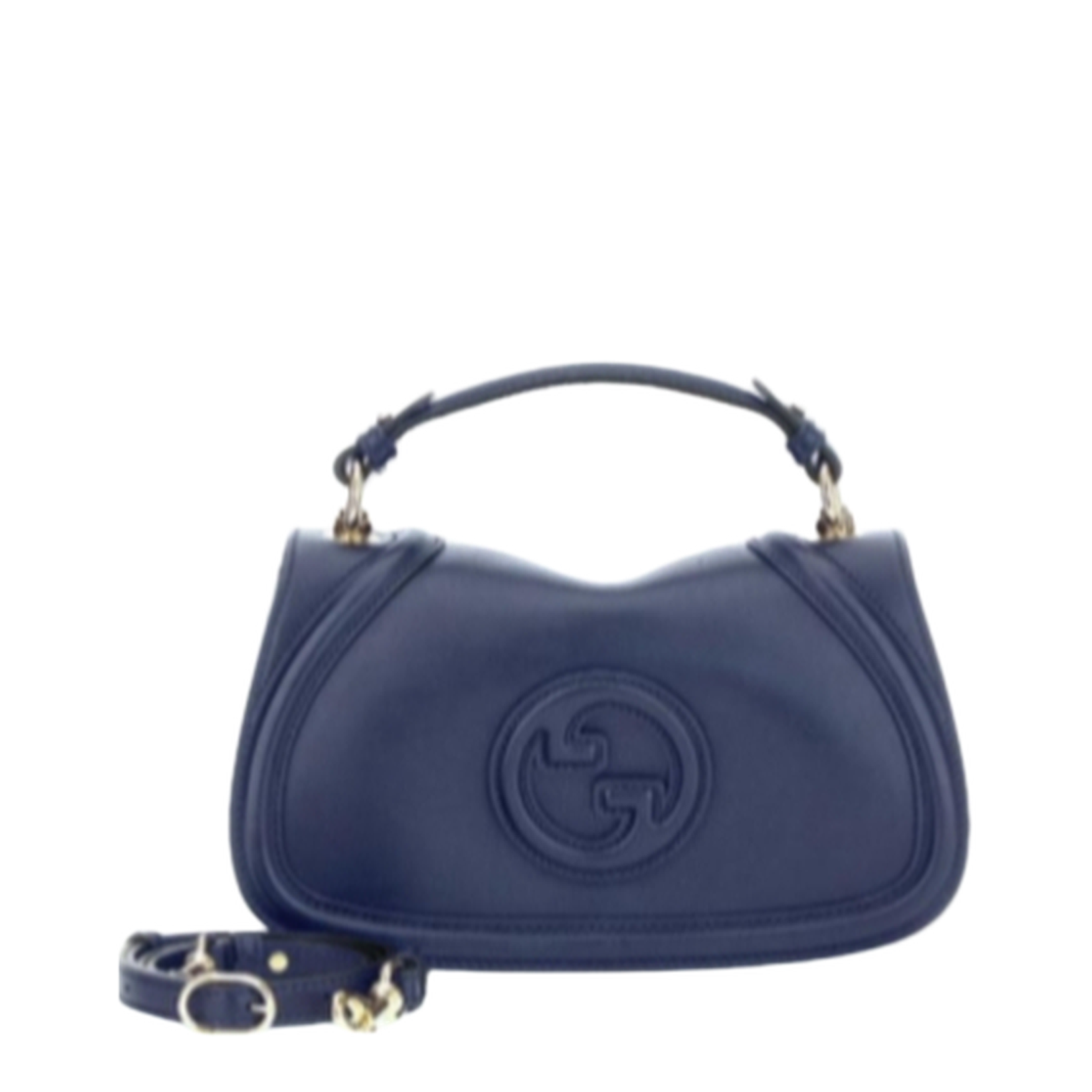 Blondie Medium Top Handle Bag in Blue Leather