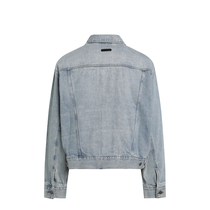 Light Blue Vintage-Effect Denim Jacket