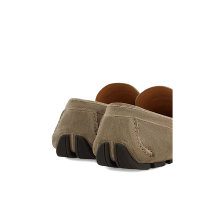 MAYFEYR - Ferragamo - Suede Driver Loafers With Braided Leather Lace - 02B7960789635SAFARIMARRONE