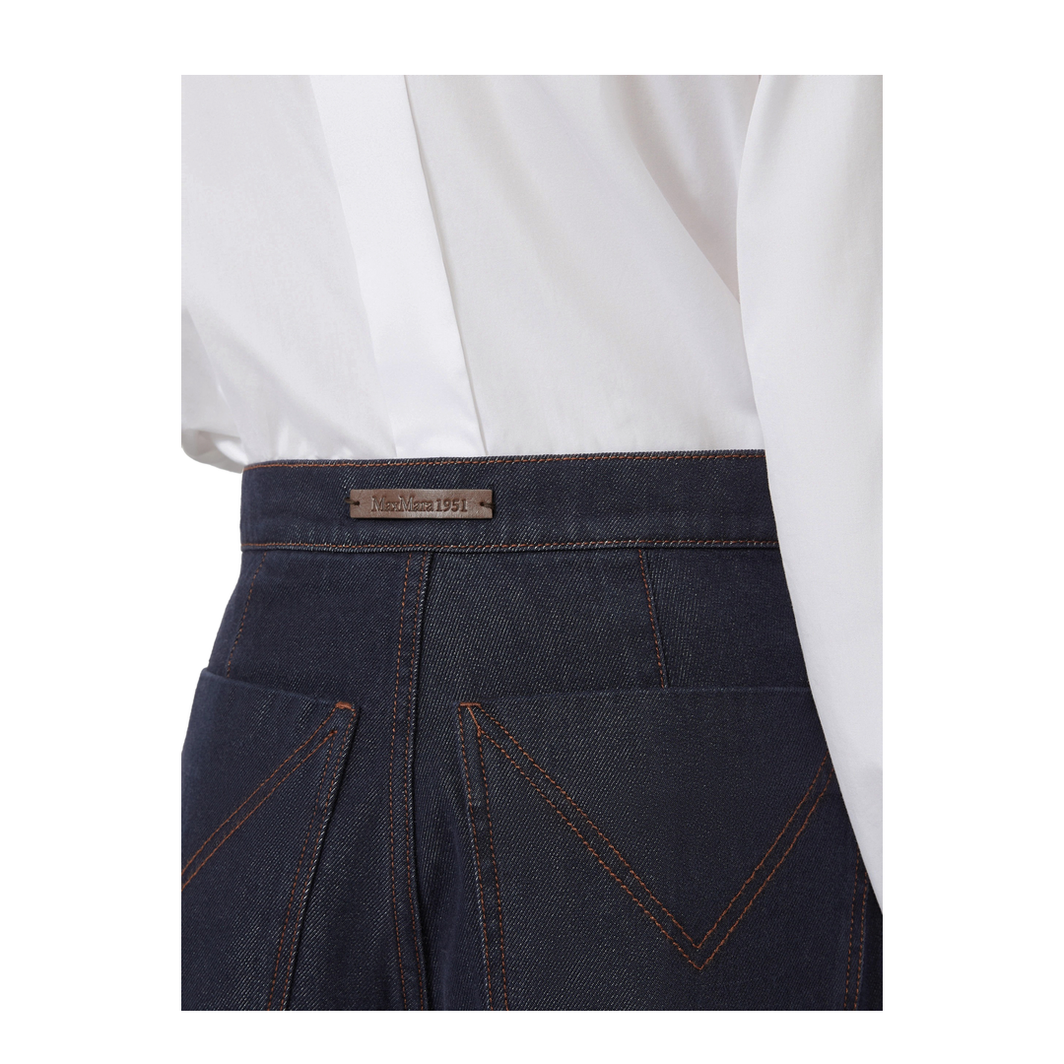 MAYFEYR - Max Mara - Wide Leg Denim-Effect Quatto Trousers - 262113603260010564001