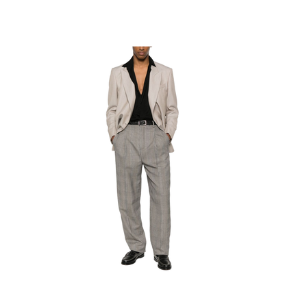 High-Waisted Pants in Prince of Wales Wool