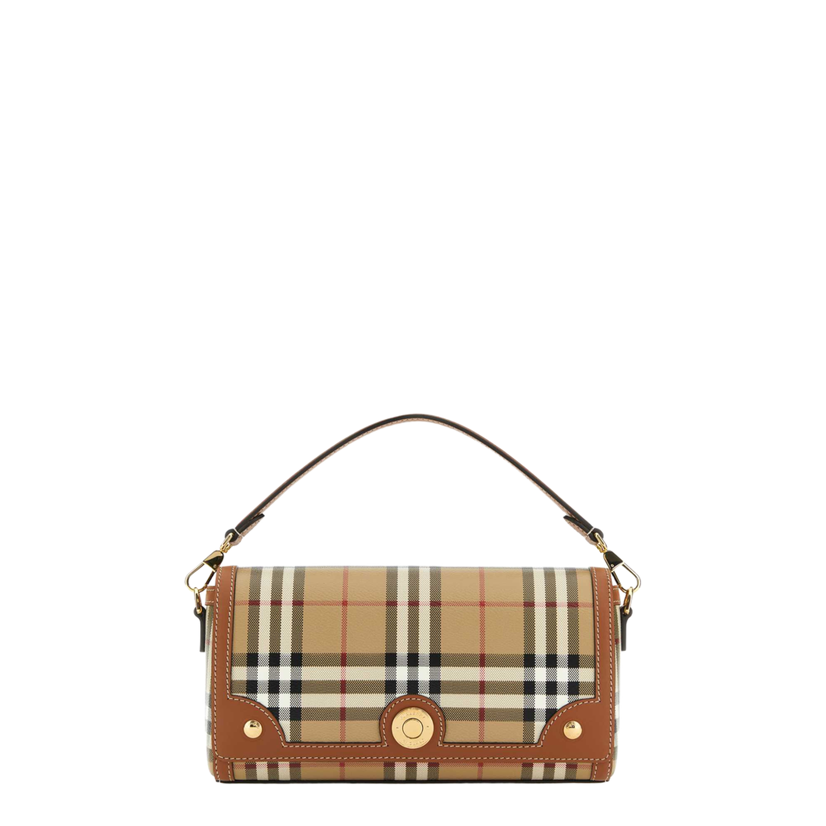 Printed Canvas and Leather Note Handbag