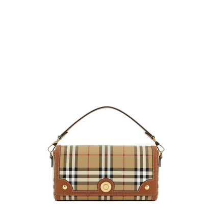 Printed Canvas and Leather Note Handbag