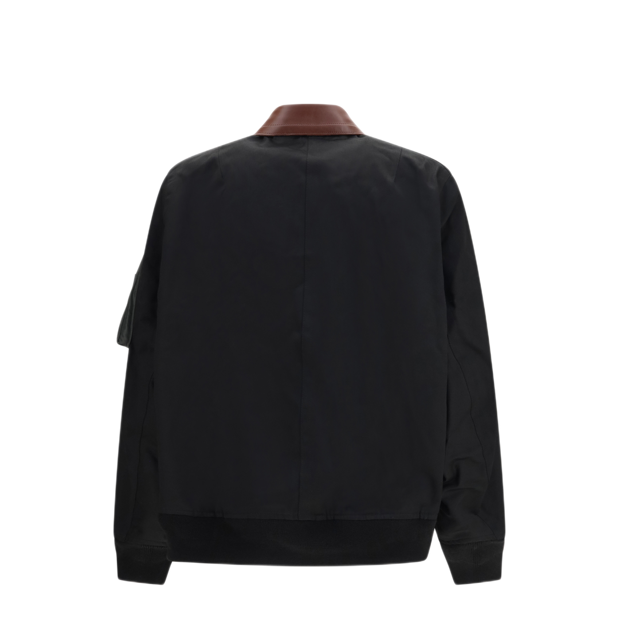 MAYFEYR - Sacai - Cotton Bomber Jacket With Leather Details - 2604031M001