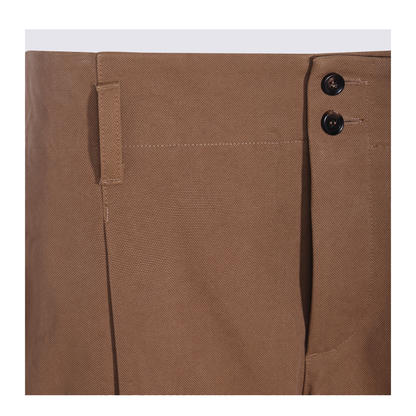High-rise wide-leg pants in cotton canvas