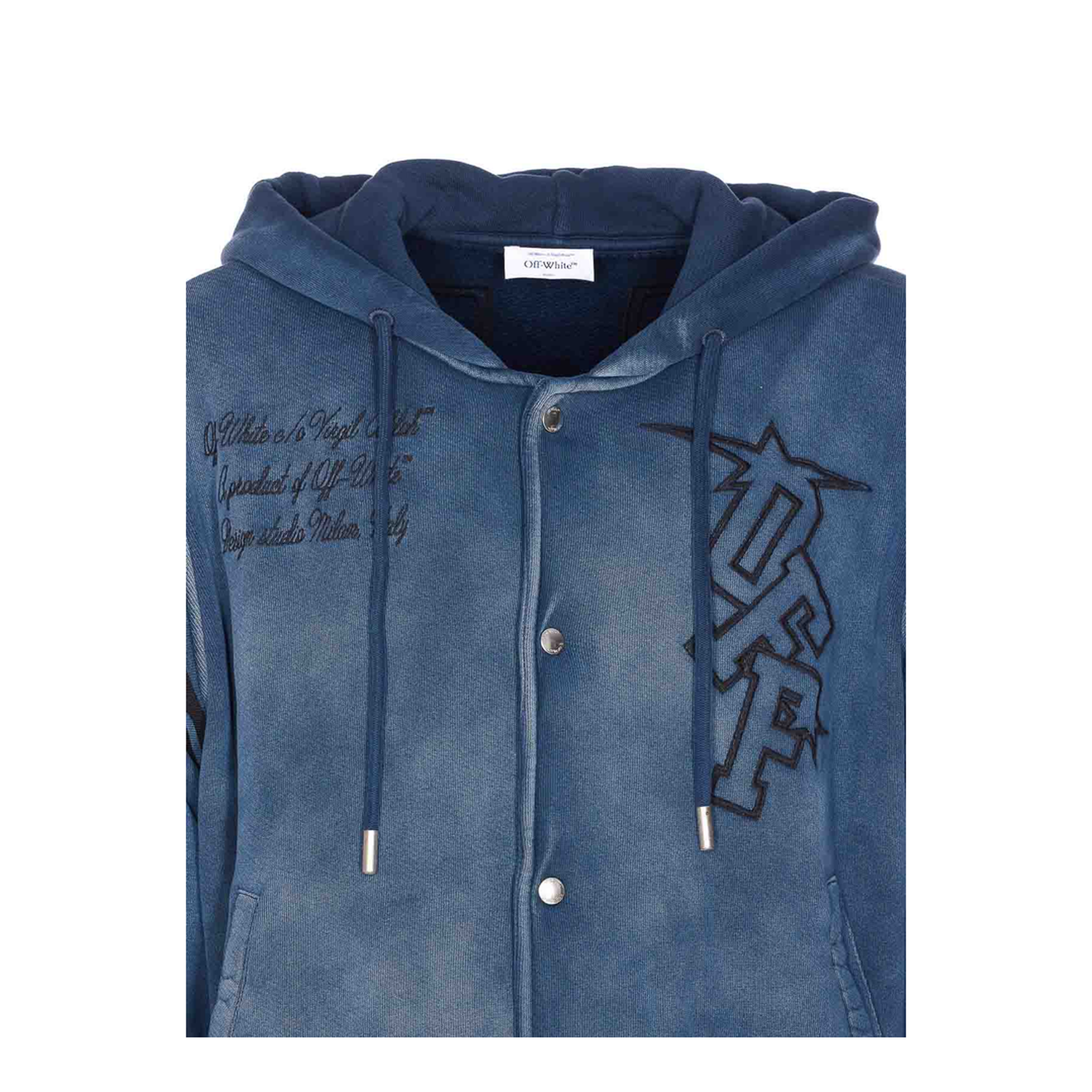 Arrow Fleece Varsity Hoodie in Vintage Dark Sapphire