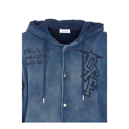 Arrow Fleece Varsity Hoodie in Vintage Dark Sapphire
