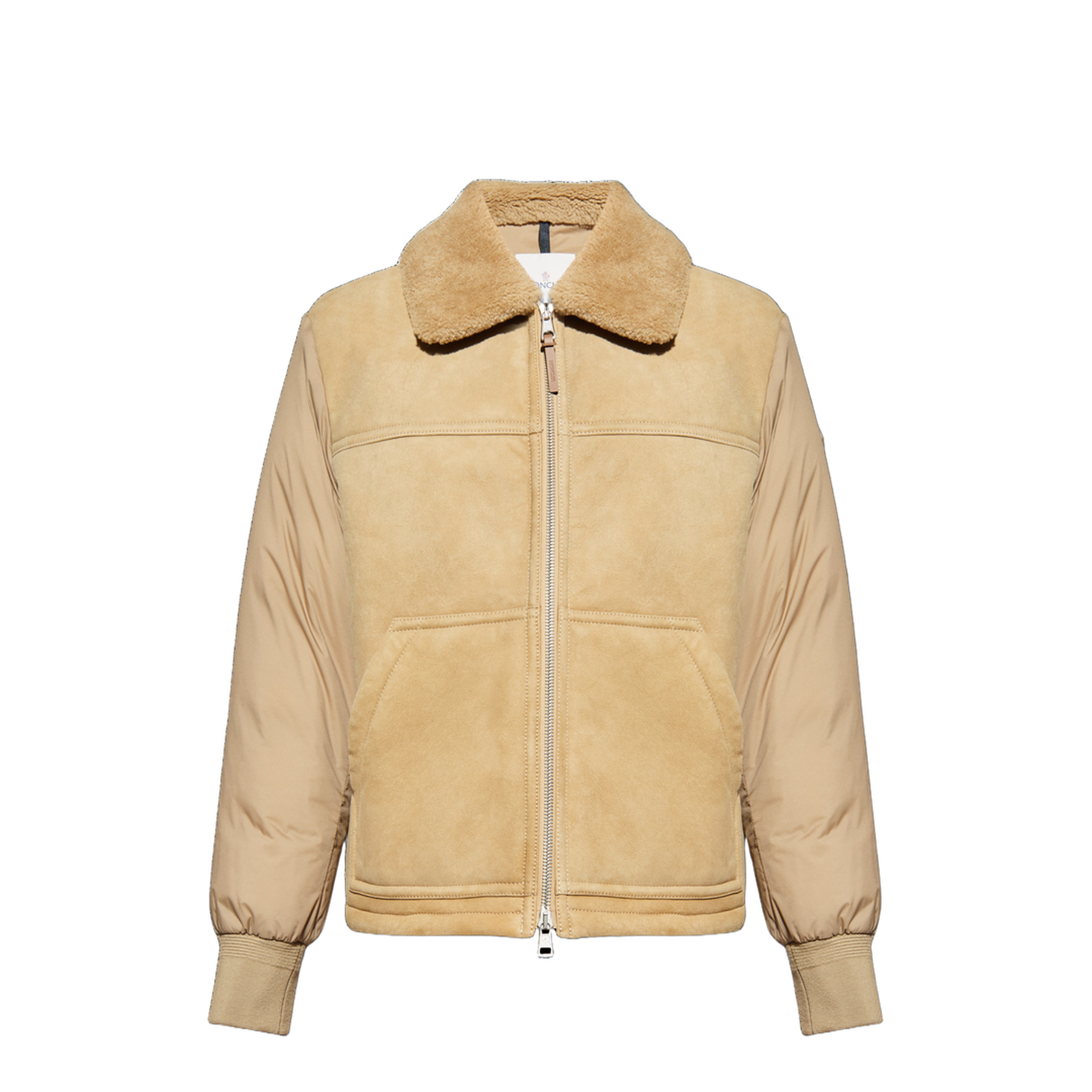 Beige Tonnay Suede & Shearling Short Down Jacket – MAYFEYR