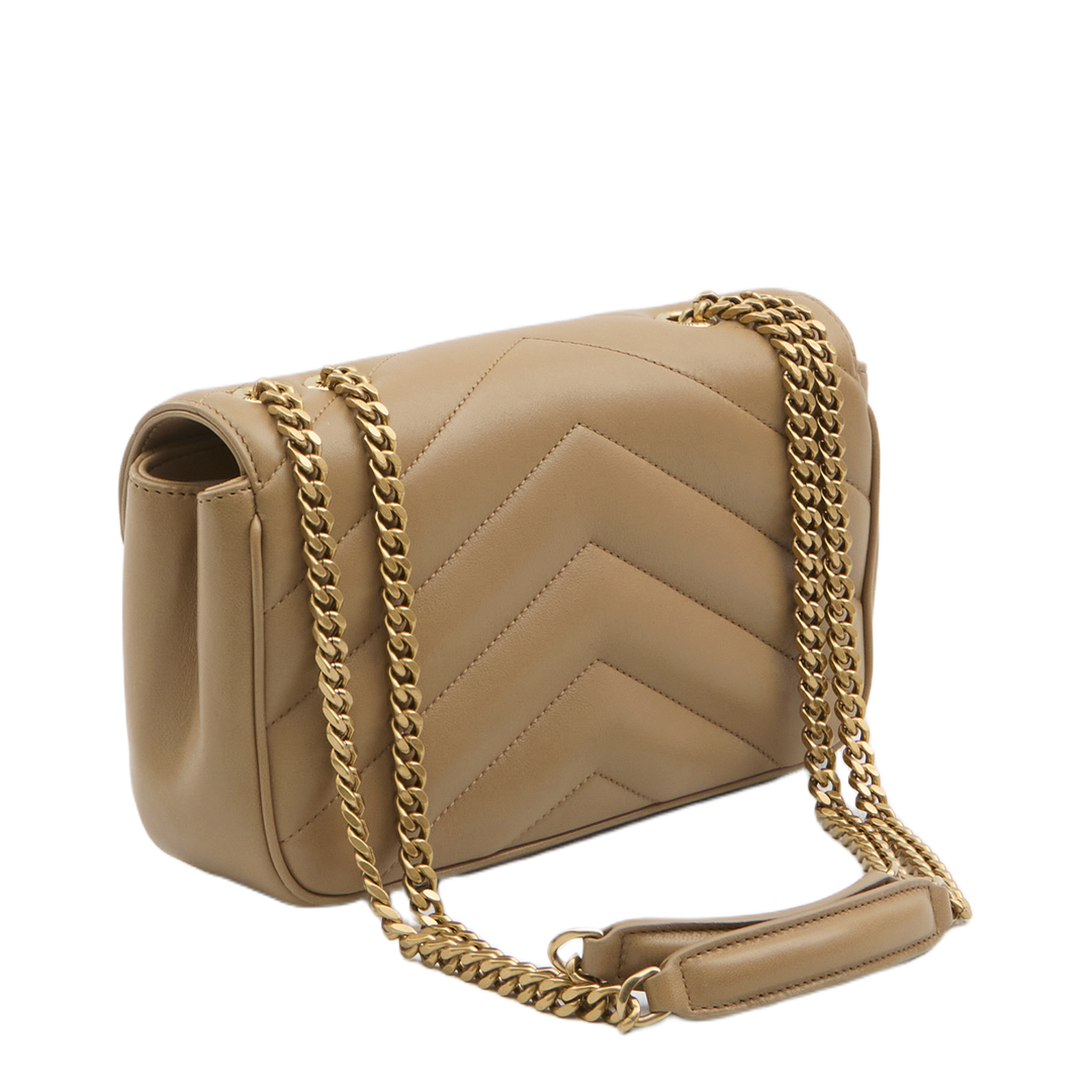 Loulou Small Matelassé Lambskin Crossbody Bag - Natural Tan