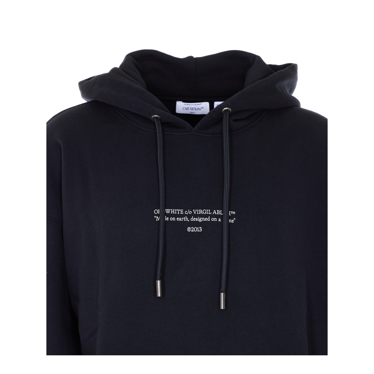 MAYFEYR - Off-White - Black Statement Skate Hoodie - OMBB085S26FLE0090001