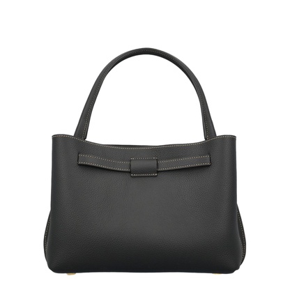 T Timeless Mini Calfskin Leather Top-Handle Bag - Black