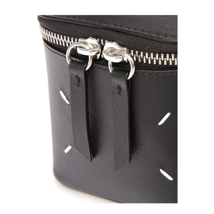 Black Leather Mini Box Bag