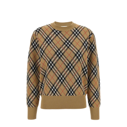 MAYFEYR -  - Check Pattern Wool Sweater - 8110514SAND
