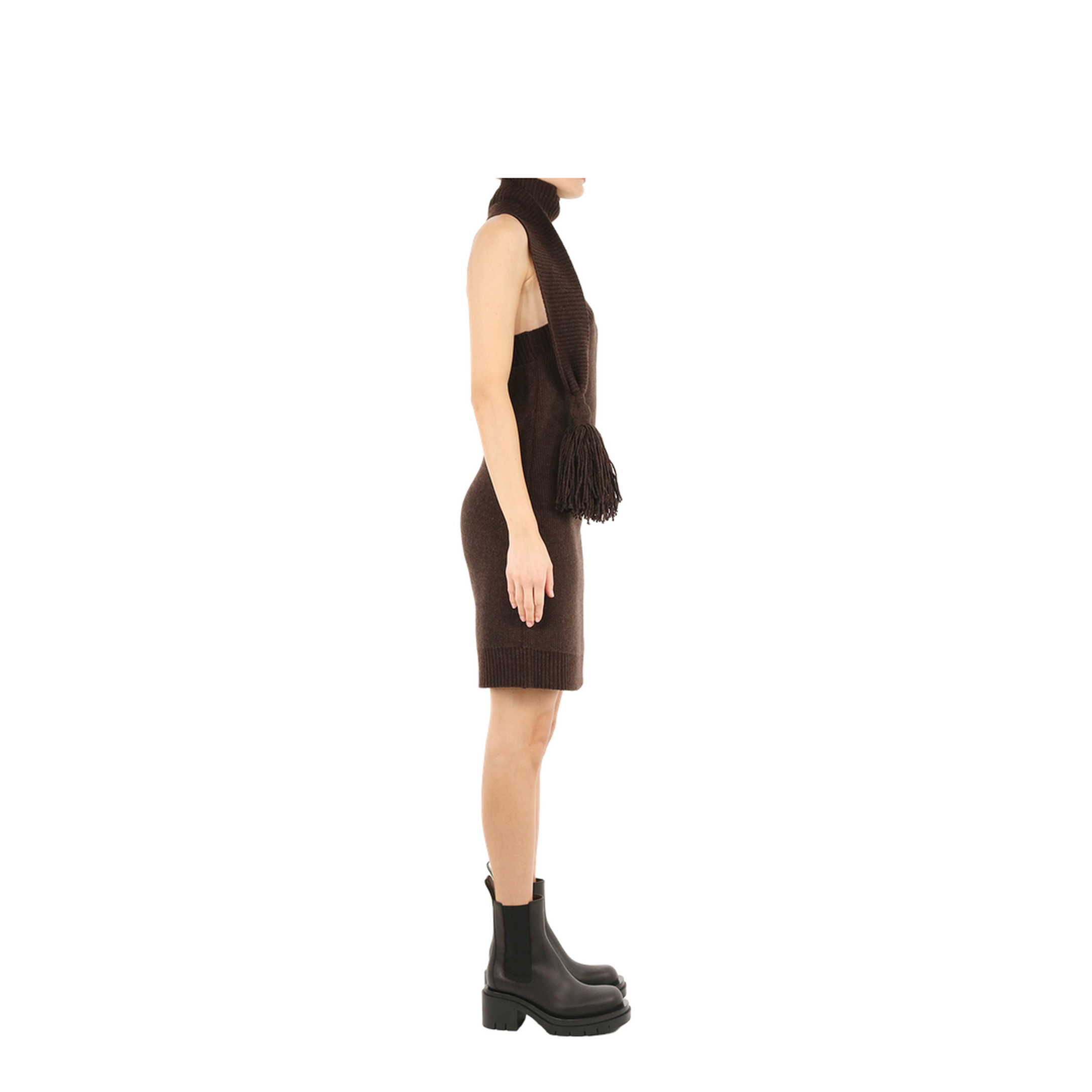 MAYFEYR - Bottega Veneta - Brown One Shoulder Dress - 676296V1DF02113