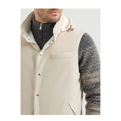 MAYFEYR - Brunello Cucinelli - Bonded Wool Flannel Down Vest With Detachable Hood - MM4701775CID